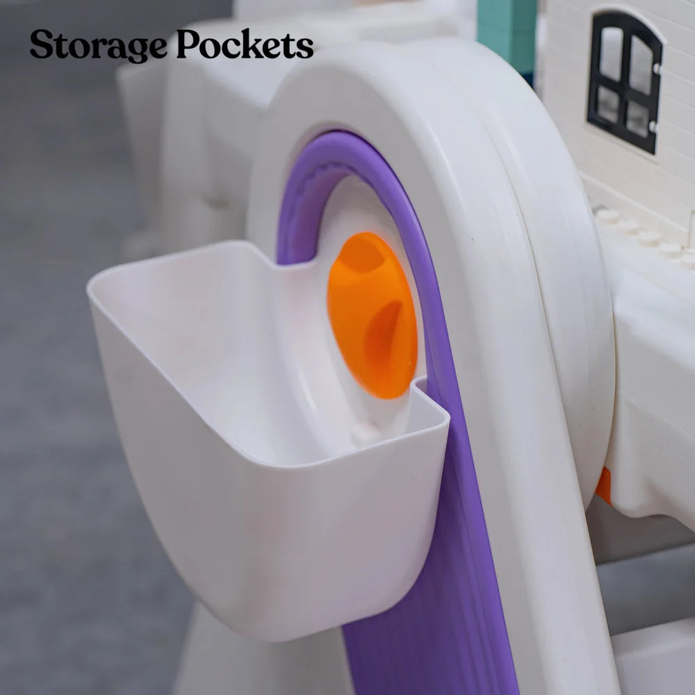 FlexDesk with Bookshelf | 7-in-1 Multi Feature Study Table and Chair For Kids