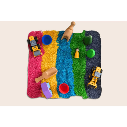 Rainbow Rice (1 kg) | Colourful Sensory Bin Grains Play Toy for Kids