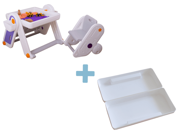 Combo 3: FlexDesk with Bookshelf + Sensory Play Bin