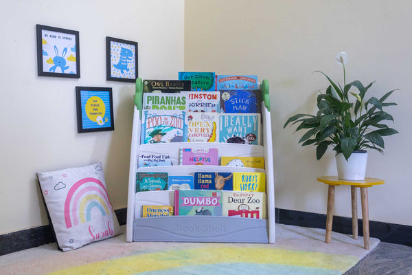 Radish-themed Kids Front-Facing Bookshelf | Easy Pick & Safe Corners