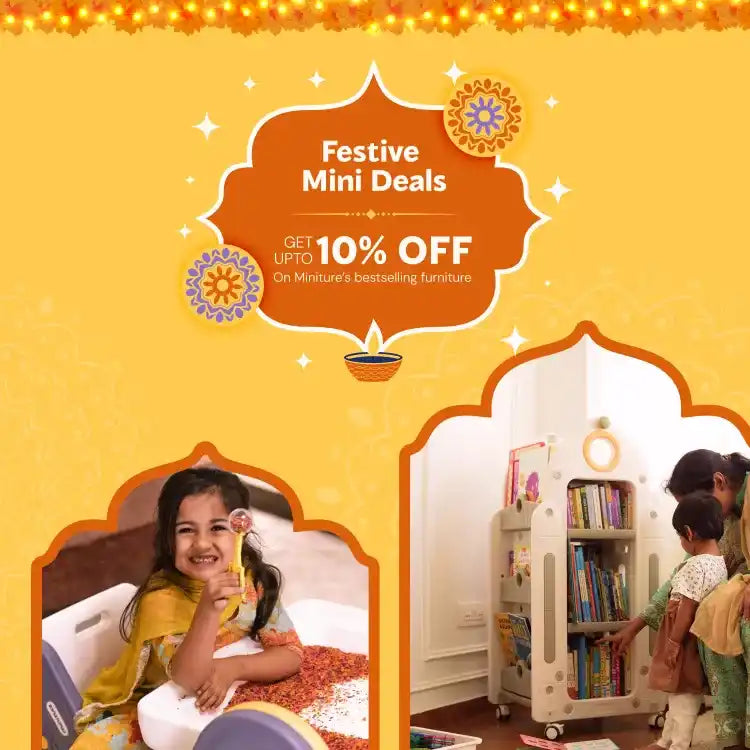 Advertisement for festive deals on children’s furniture.