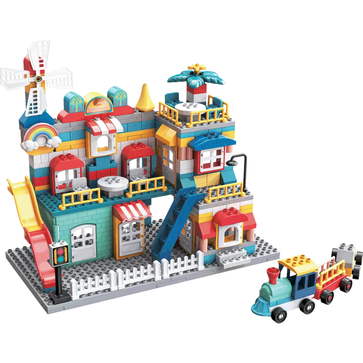 Building Blocks for Kids and Toddlers - Windmill Farm Train - 265 pieces