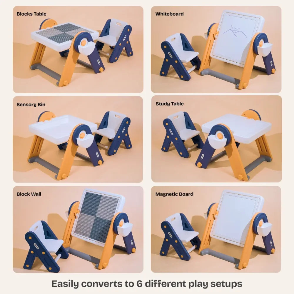 FlexDesk | 6-in-1 Multi Feature Study Table and Chair For Kids