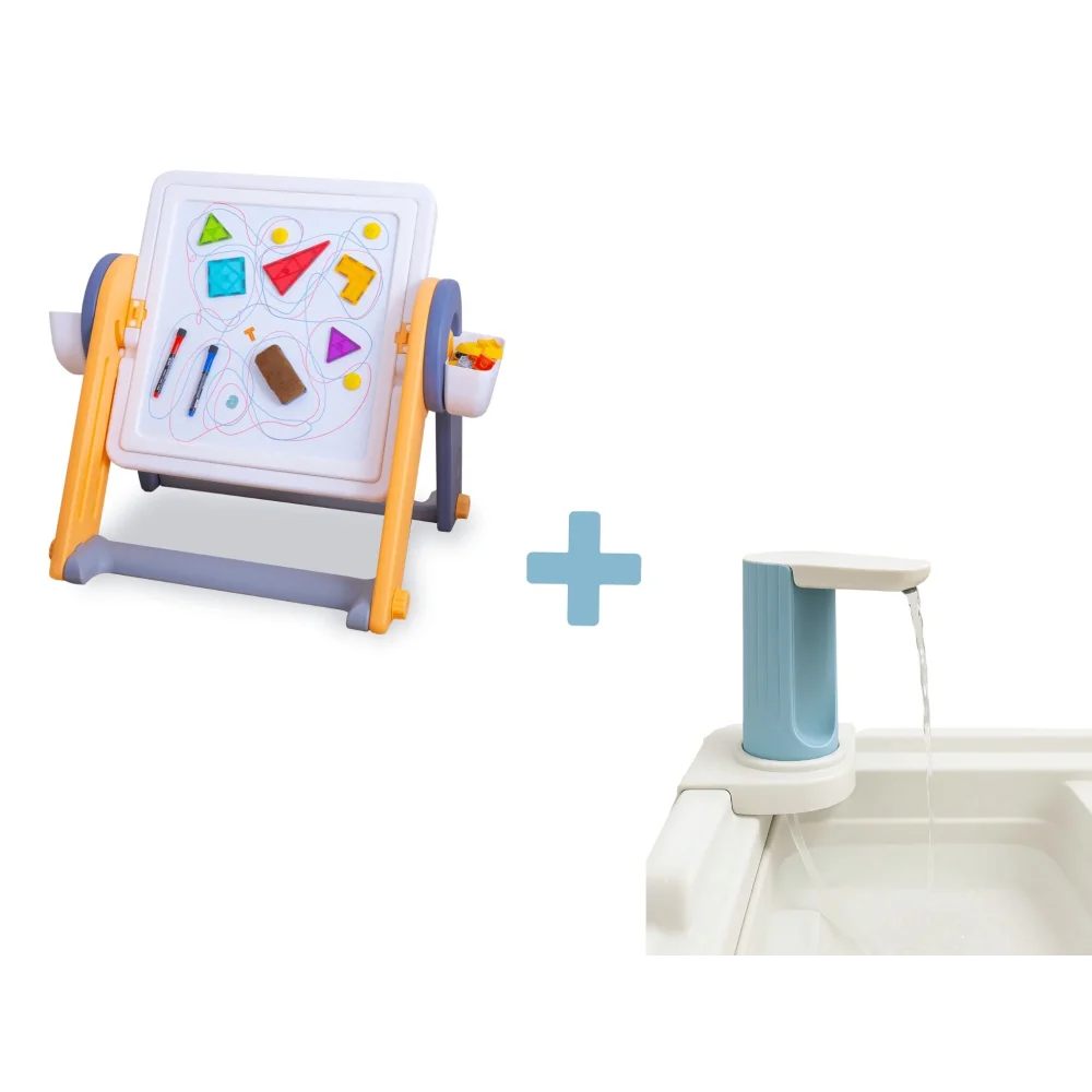 FlexDesk | 6-in-1 Multi Feature Study Table and Chair For Kids - Combo: FlexDesk + MiniFlo