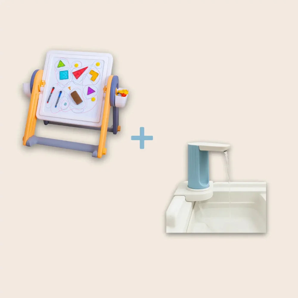 FlexDesk | 6-in-1 Multi Feature Study Table and Chair For Kids - Combo: FlexDesk + MiniFlo