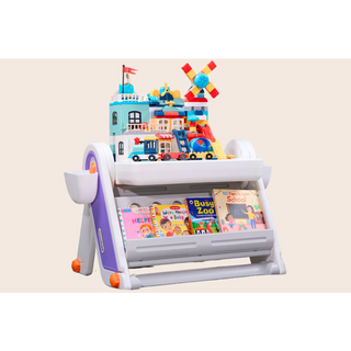 FlexDesk with Bookshelf | 7-in-1 Multi Feature Study Table and Chair For Kids