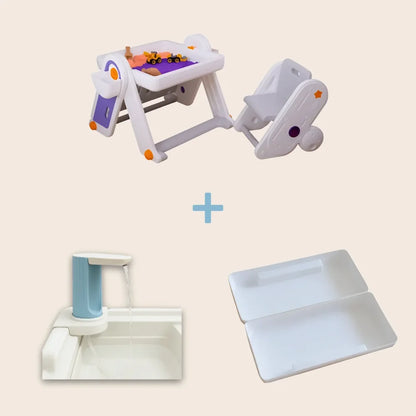 FlexDesk with Bookshelf | 7-in-1 Multi Feature Study Table and Chair For Kids - Combo: FlexDesk with Bookshelf