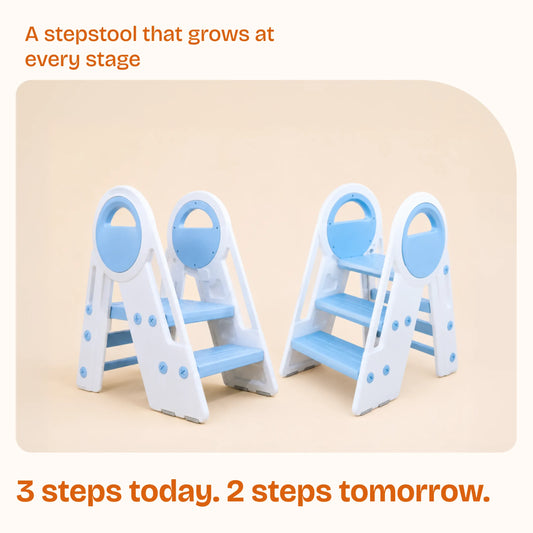 HOPI - Stepping Ladder 2 Step To 3 Step Convertible and Foldable Step Stool For Kids