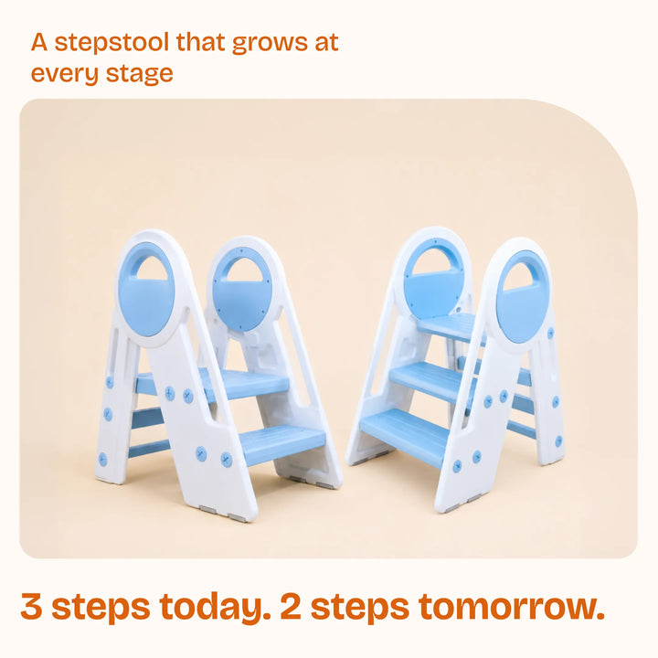 HOPI - Stepping Ladder 2 Step To 3 Step Convertible and Foldable Step Stool For Kids