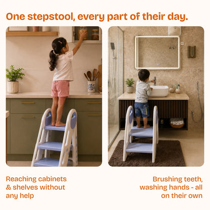 HOPI - Stepping Ladder 2 Step To 3 Step Convertible and Foldable Step Stool For Kids