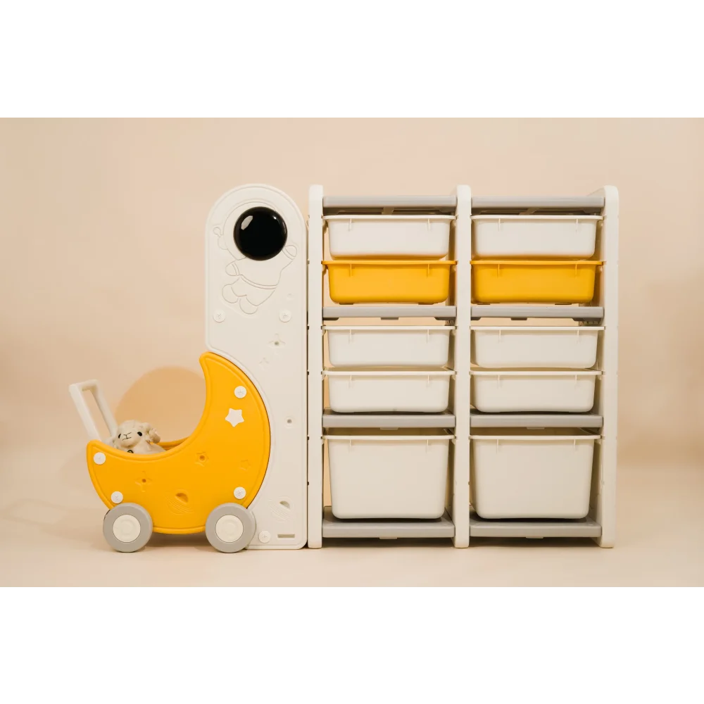 MODO - Space Contour Kids Storage Cabinet - 2 Tray Storage / With Pushcart