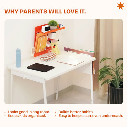 NexDesk kids study table with pegboard in a child's study room