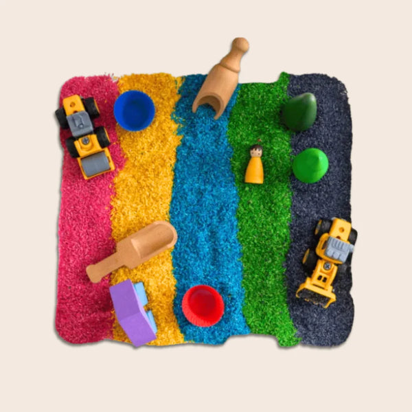 Rainbow Rice (1 kg) | Colourful Sensory Bin Grains Play Toy for Kids