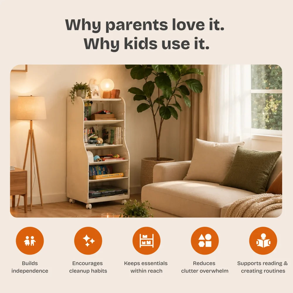 Rolo | Bookshelf & Organizer for kids