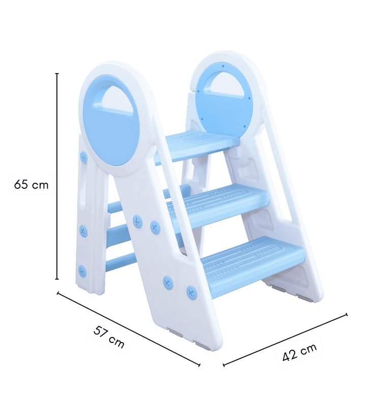 Dimensions For Step Stool With Blue And White Theme  | Miniture