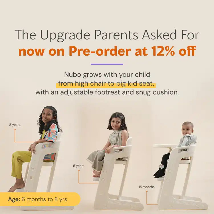 A versatile high chair that converts into a big kid seat, suitable for children from 6 months to 8 years, with an adjustable footrest and snug cushion.