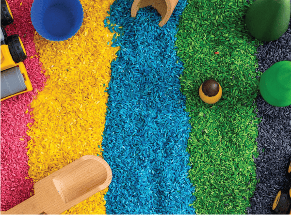 Rainbow Rice (3 kg) | Colourful Sensory Bin Grains Play Toy for Kids - Miniture